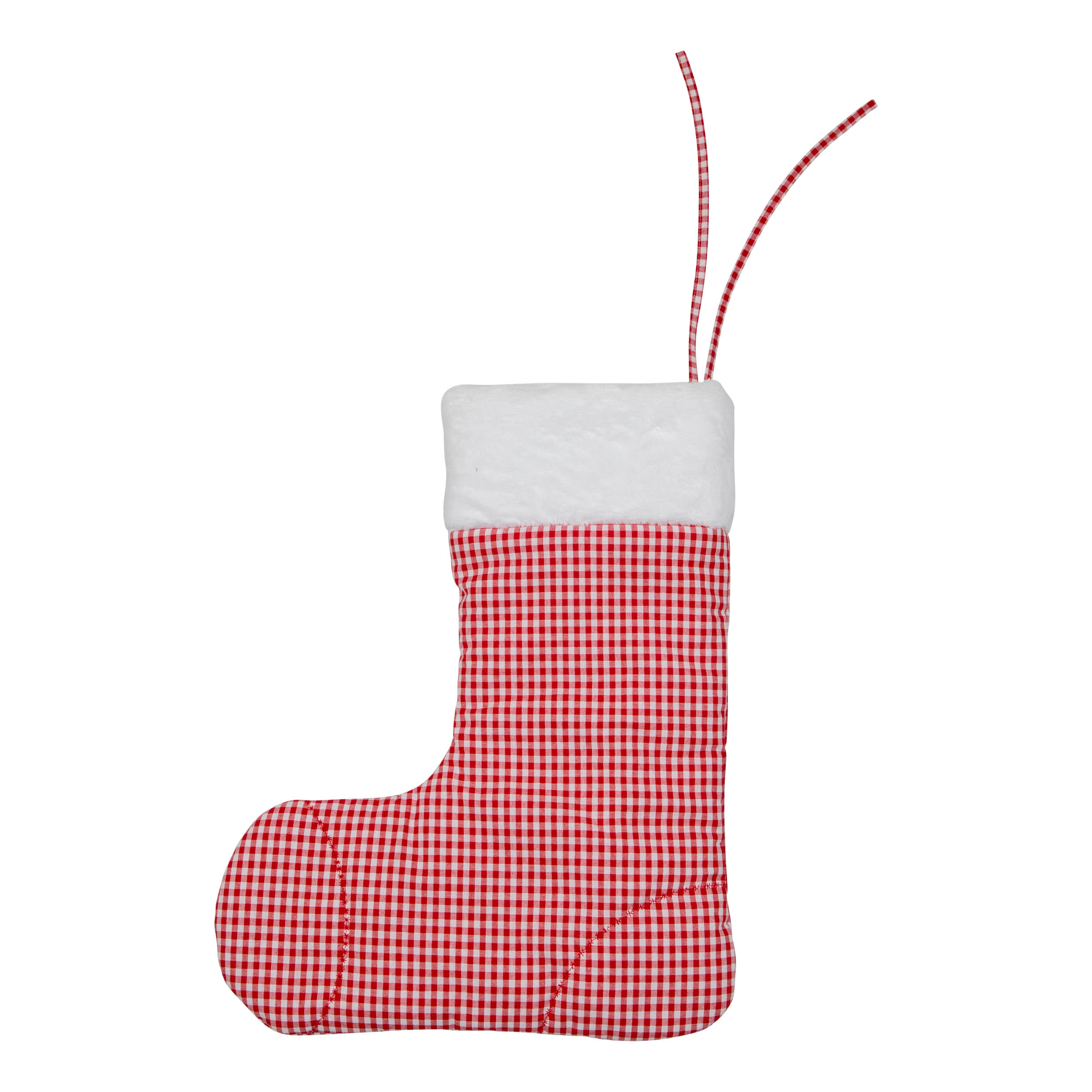 “Red checkered” Christmas Stocking - Red