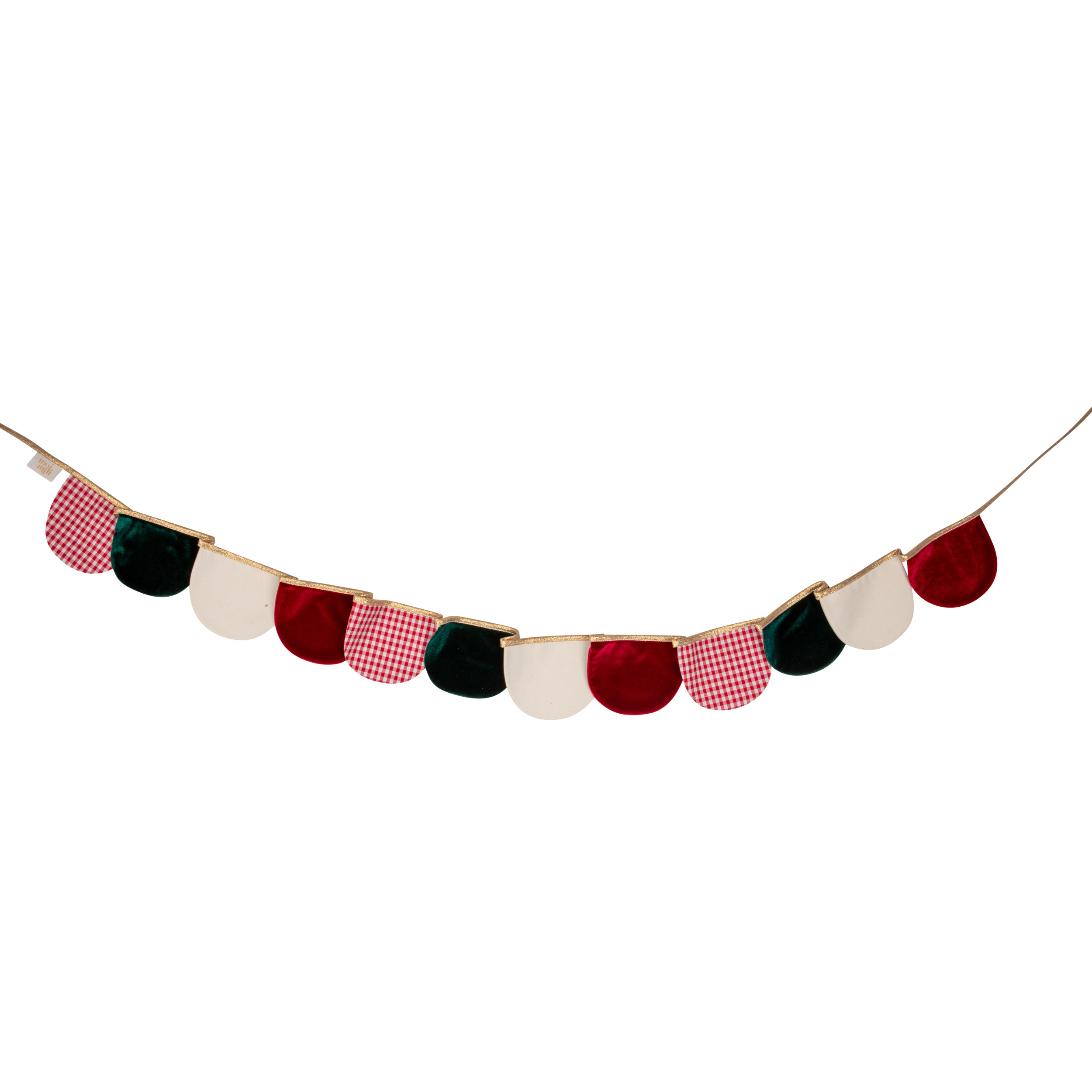 “Red checkered” Velvet Garland with Half Moons