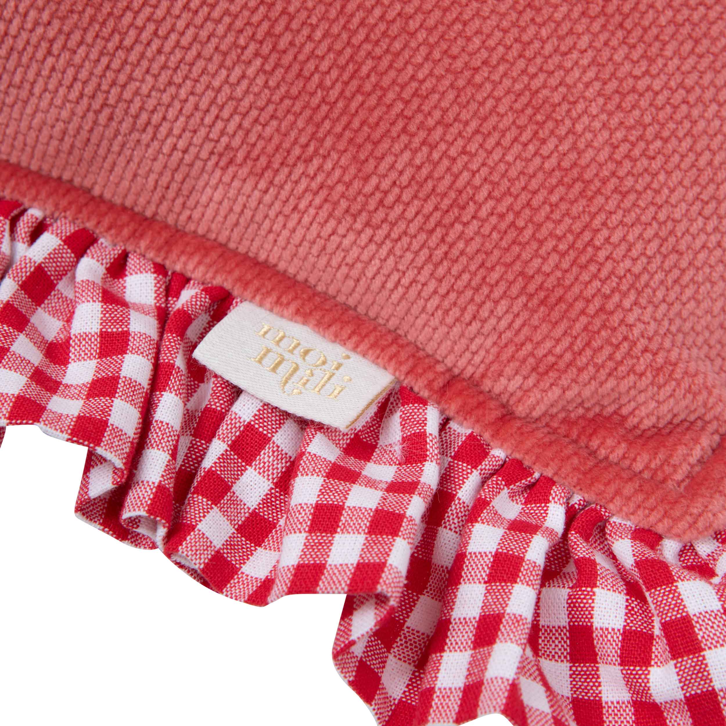 Velvet Heart pillow with frill “red heart” - Image 2