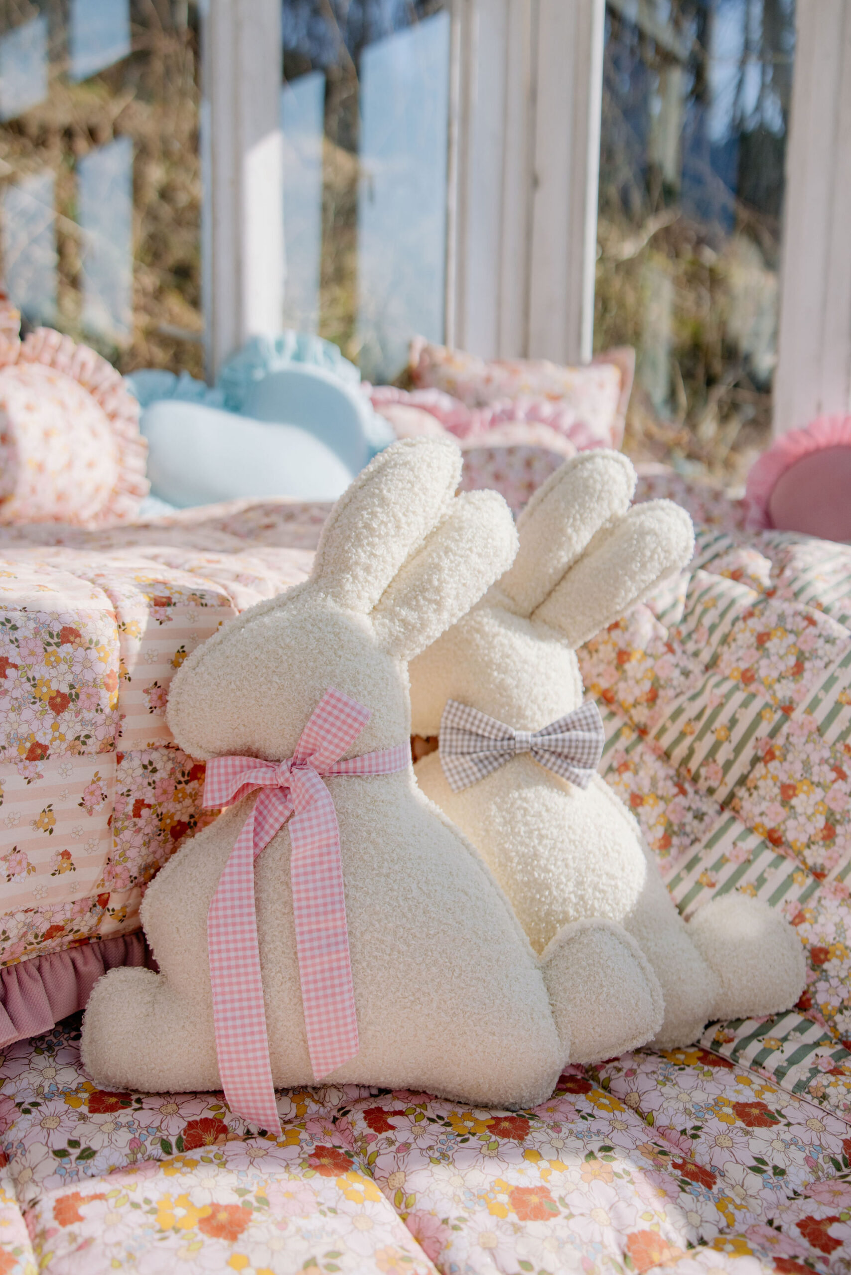 Easter Bunny Pillow "Mint Bow" 5906508785843 - Image 3