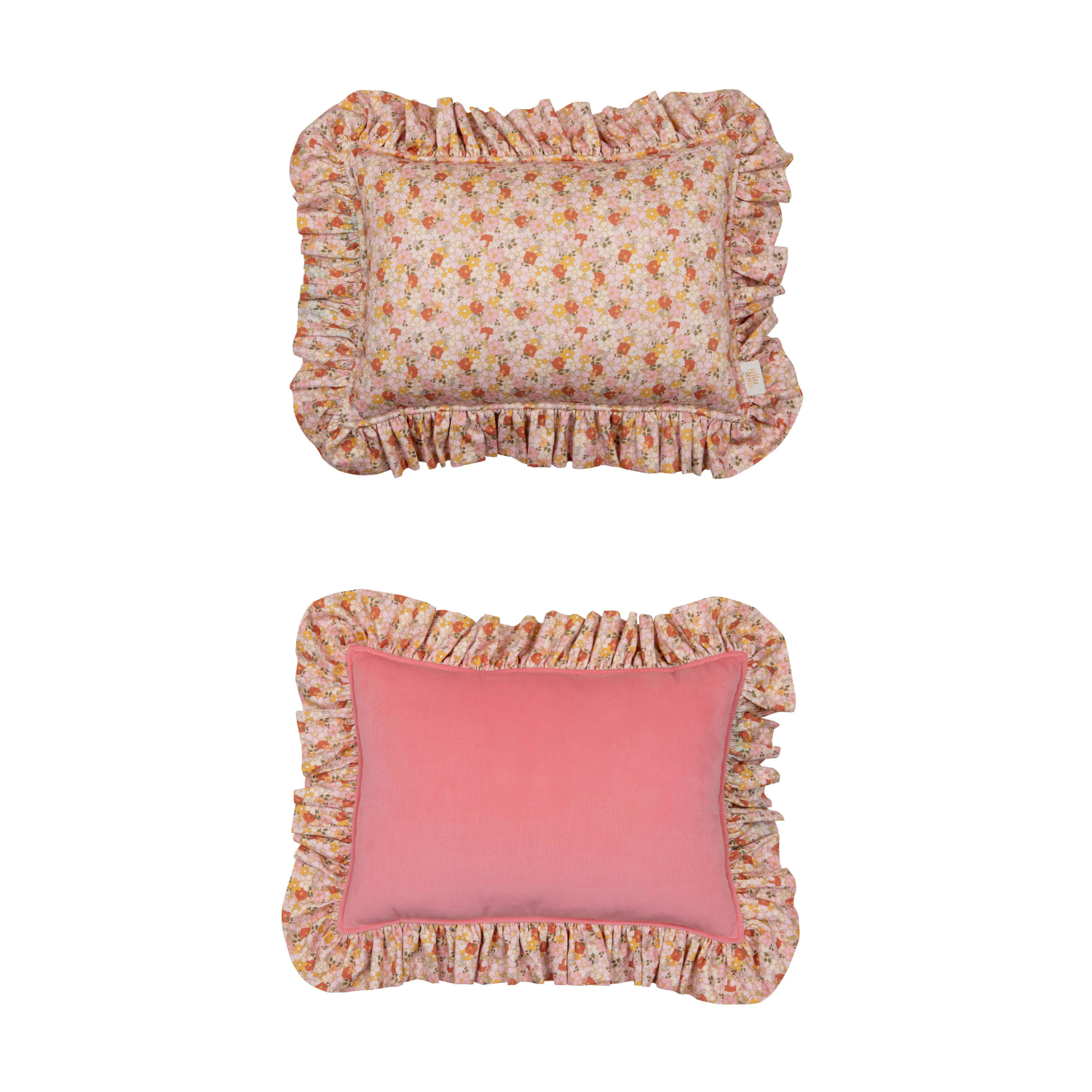 Decorative cotton pillow with frills "Spring  garden" 5906508785621