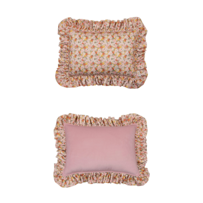 Decorative cotton pillow with frills "Green  garden" 5906508785638