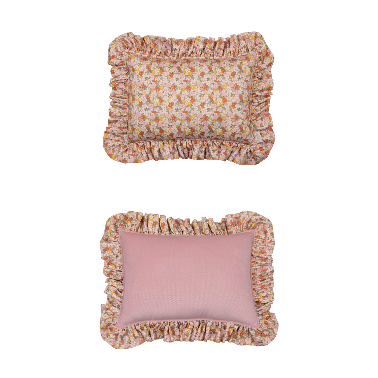 Decorative cotton pillow with frills "Green  garden" 5906508785638