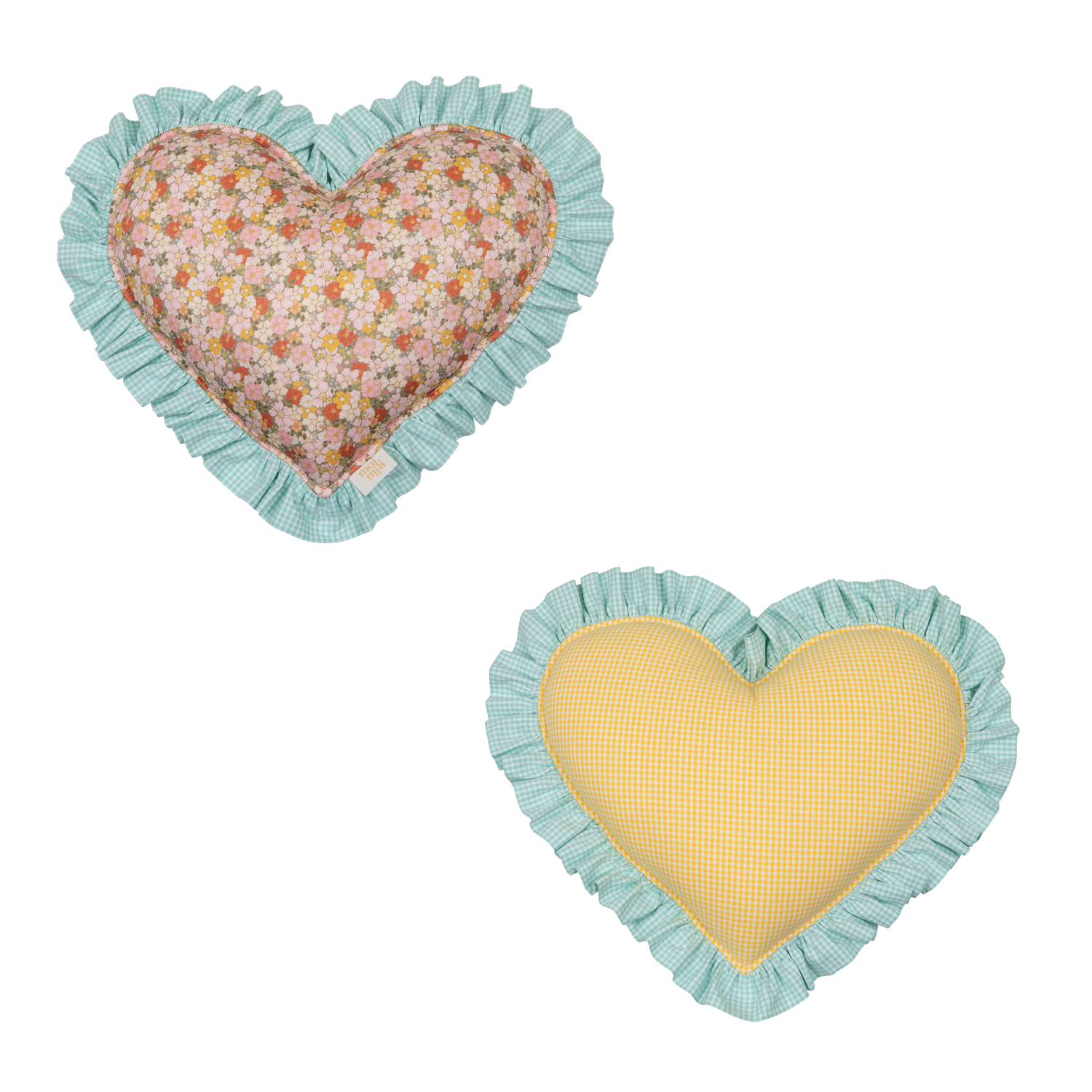 Velvet Heart pillow with frill “summer garden ”5906508785775