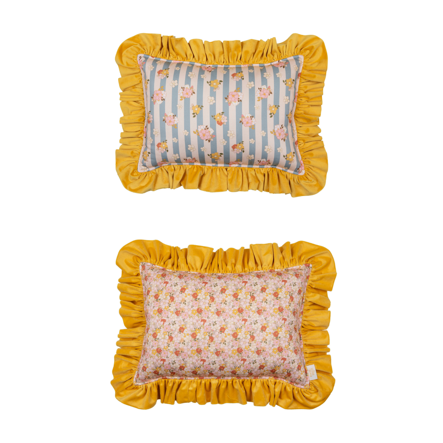 Decorative cotton pillow with frills ""summer garden" 5906508785607