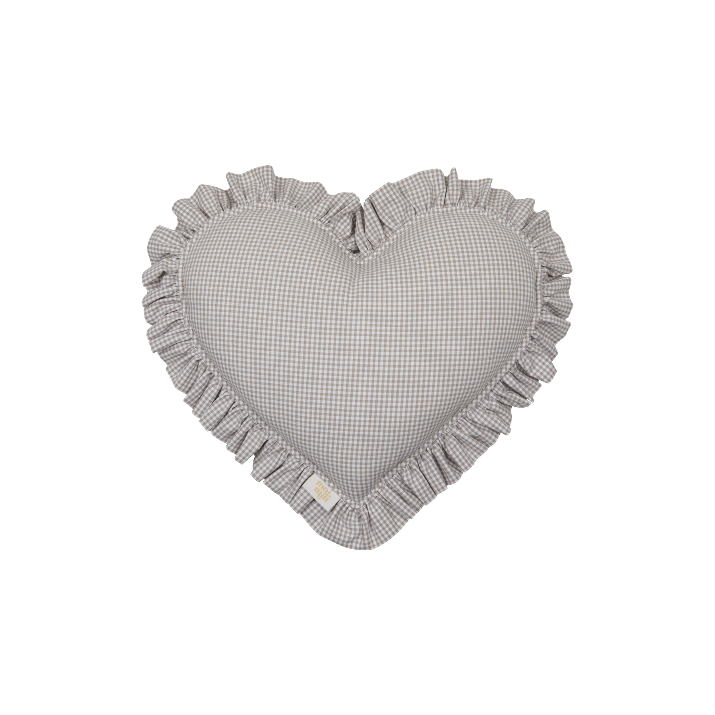 cotton/velvet pillow with frill “ beige heart” 5906508785744 - Image 3