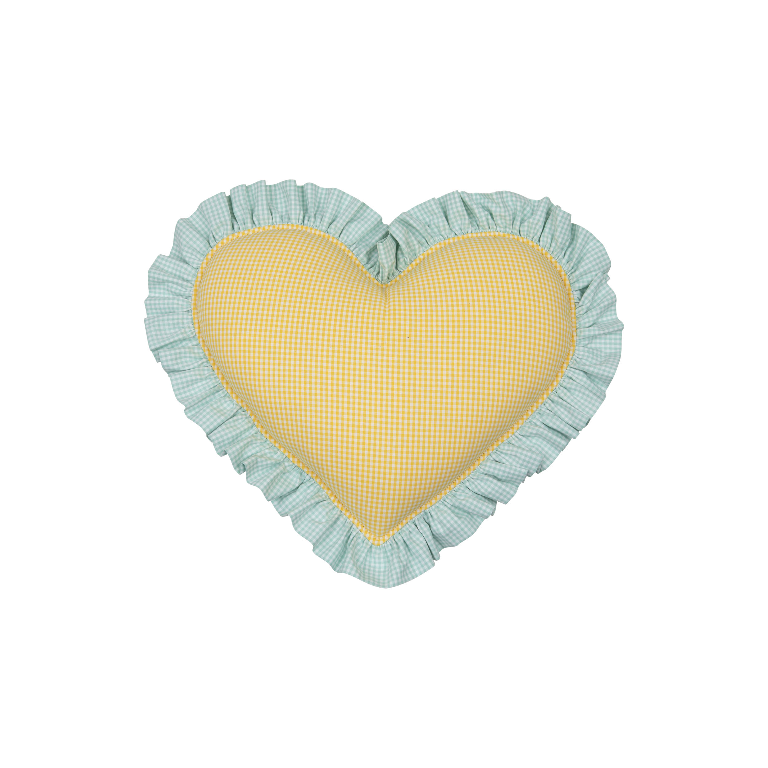 Velvet Heart pillow with frill “summer garden ”5906508785775 - Image 2