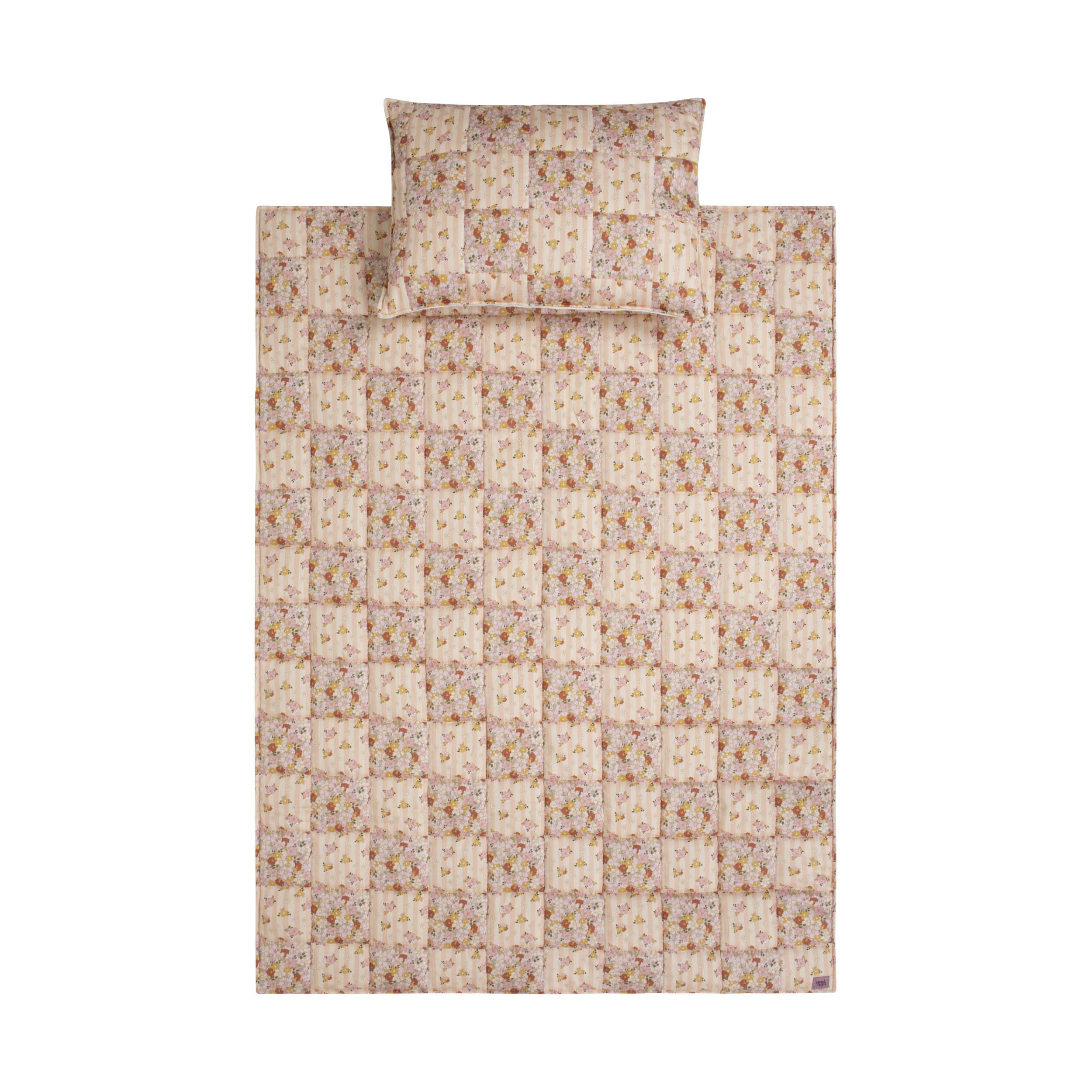 "Cotton quilted child cover set  "Spring garden" - Beige"Big size 5906508785904