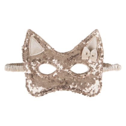 Old gold rose sequins cat mask