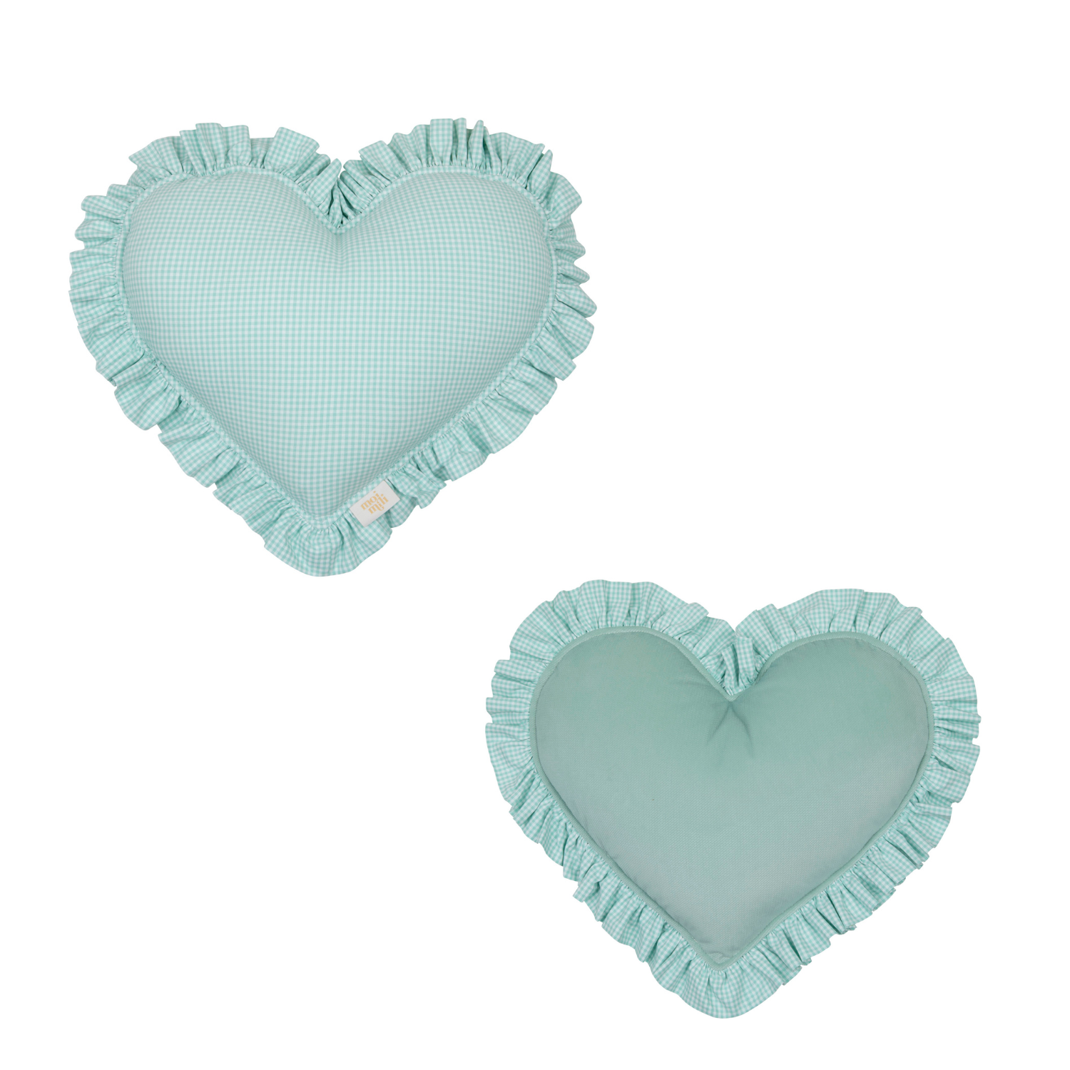 Velvet Heart pillow with frill “mint heart”5906508785713