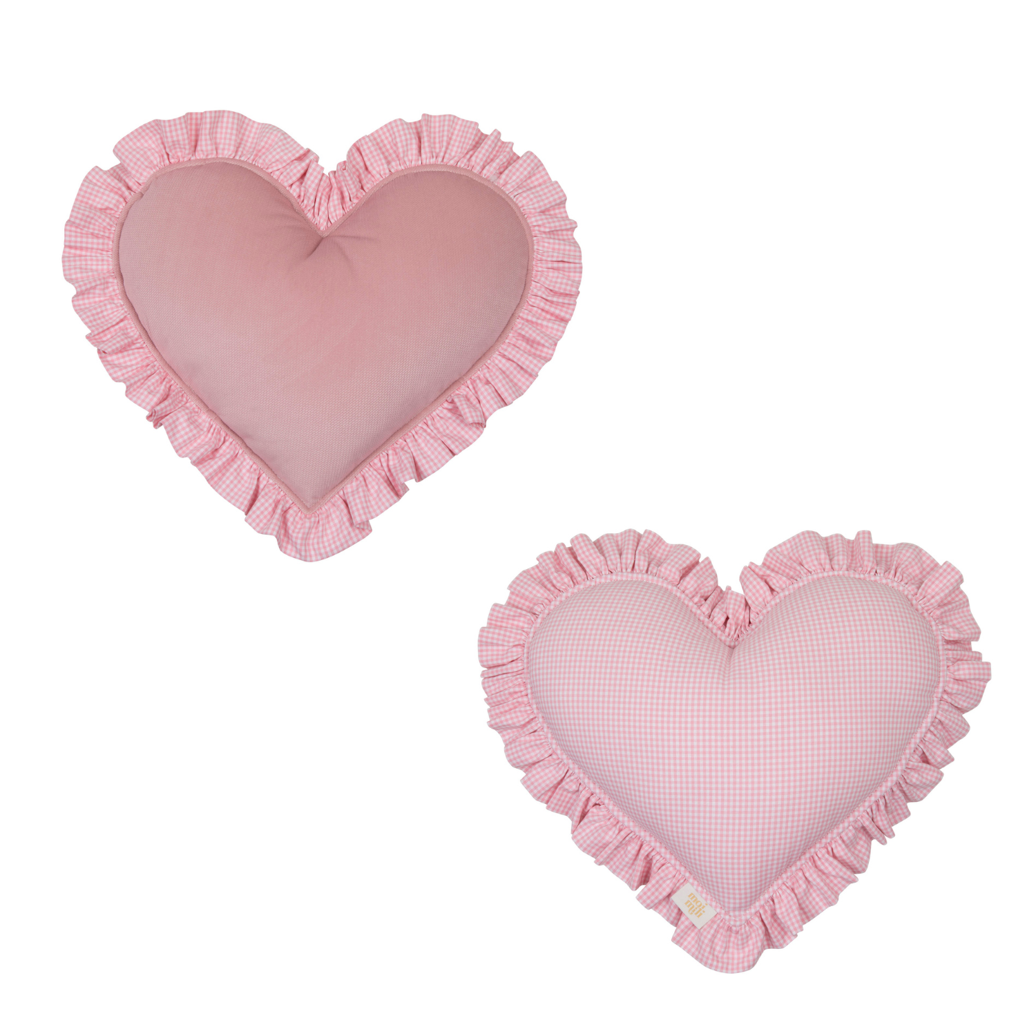 cotton/velvet pillow with frill “pink heart”5906508785720