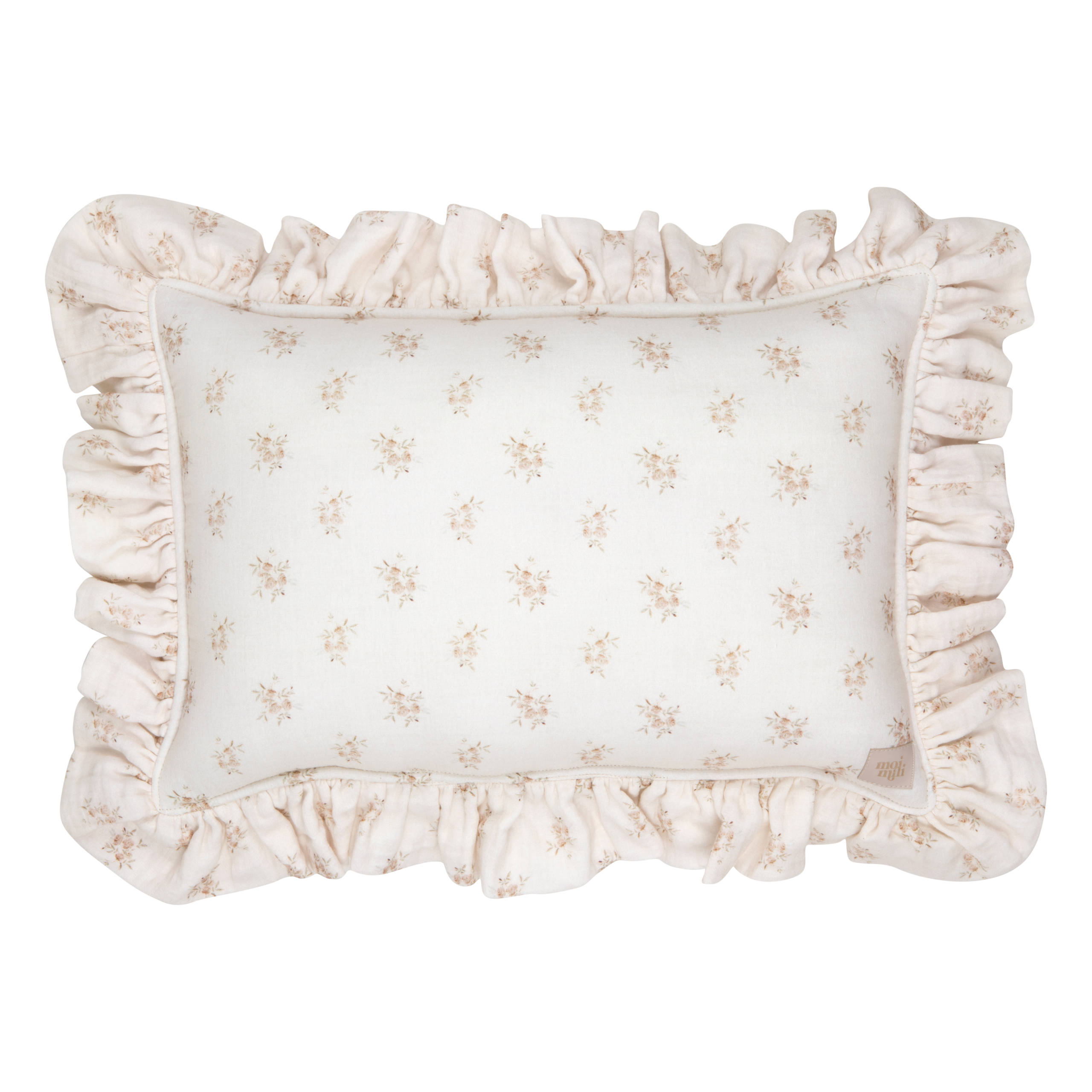 Muslin decorative pillow with frill "boho flowers" 5906508789827