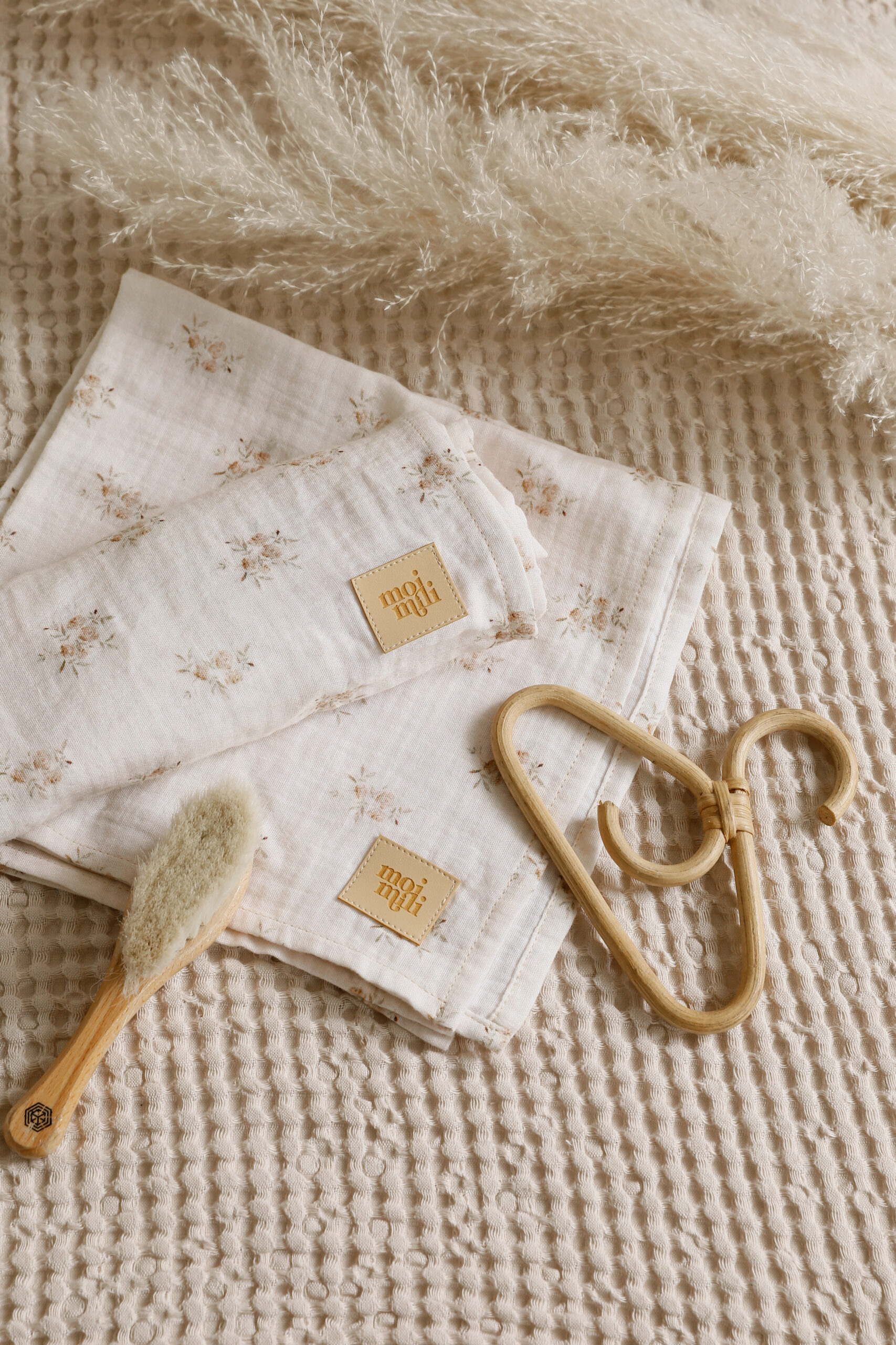 Muslin baby swaddle blanket "Boho flowers" 5906508789797