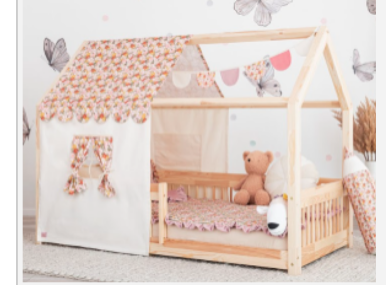 House Canopy "Green garden" for 180/190/200 cm x 100/120/140 cm house bed