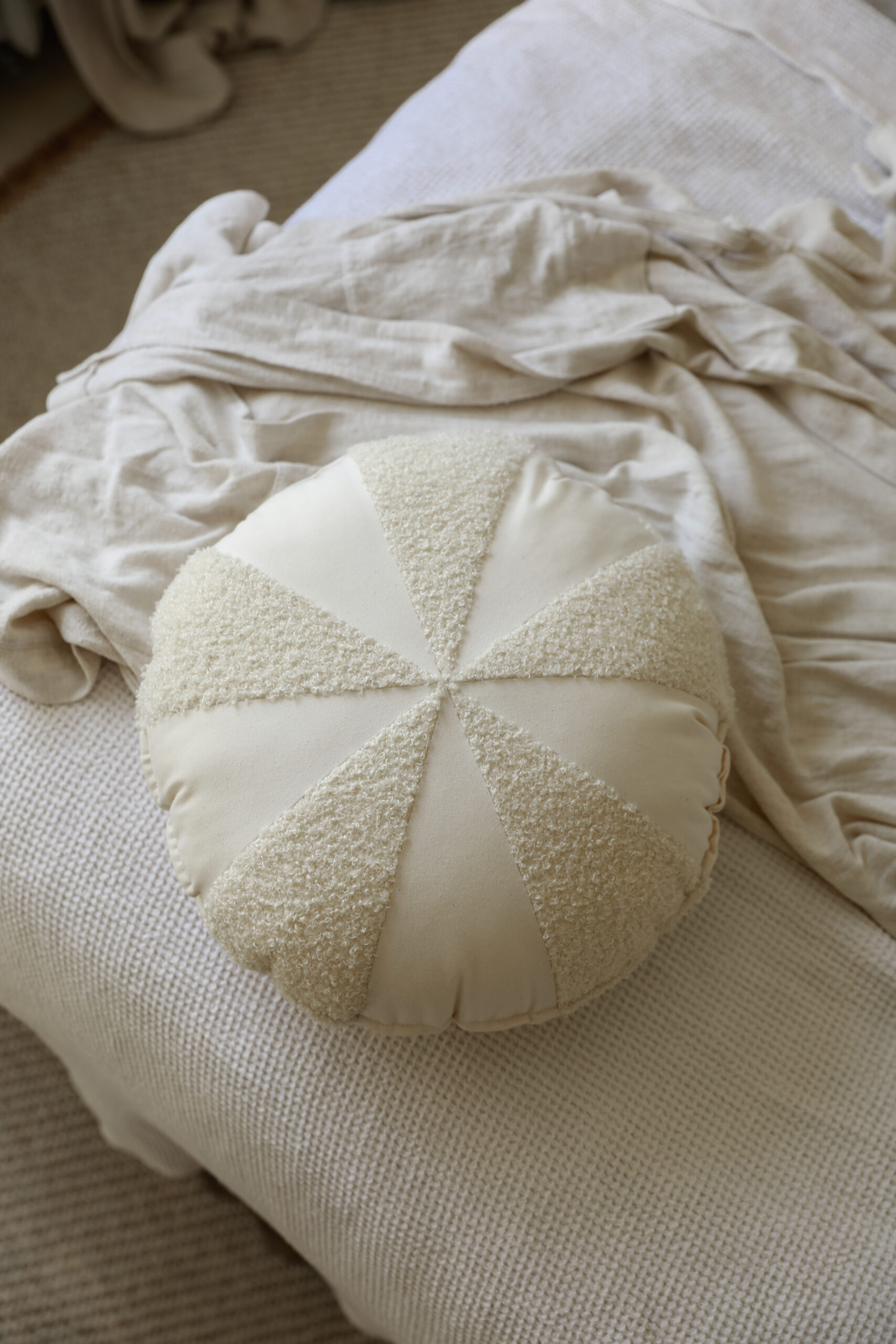 “White lamb” Boucle cotton Patchwork  candy Pillow 5906508783115