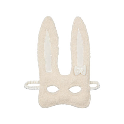 White curls bunny mask with bow