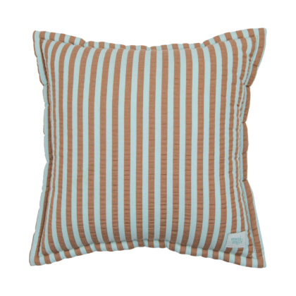 Pillow square "Blue and brown Stripes"