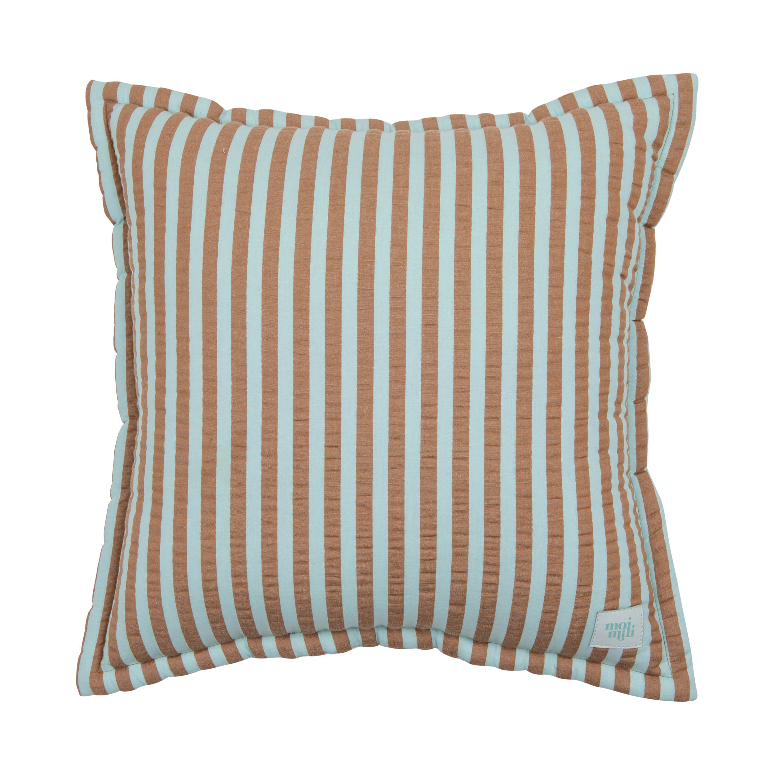Pillow square "Blue and brown Stripes"