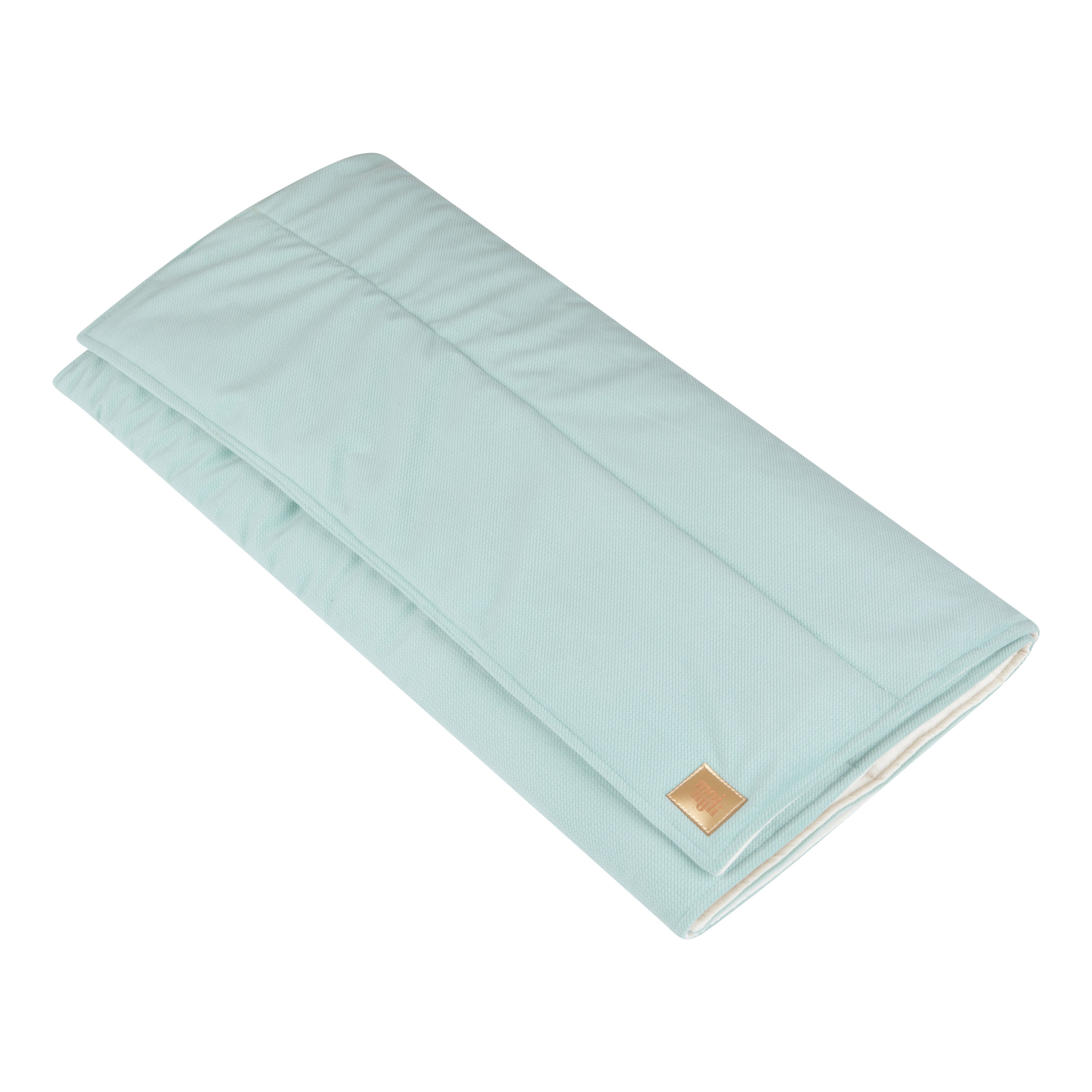 Quilted corduroy/cotton/velvet bedspread 160 x 70 cm mint
