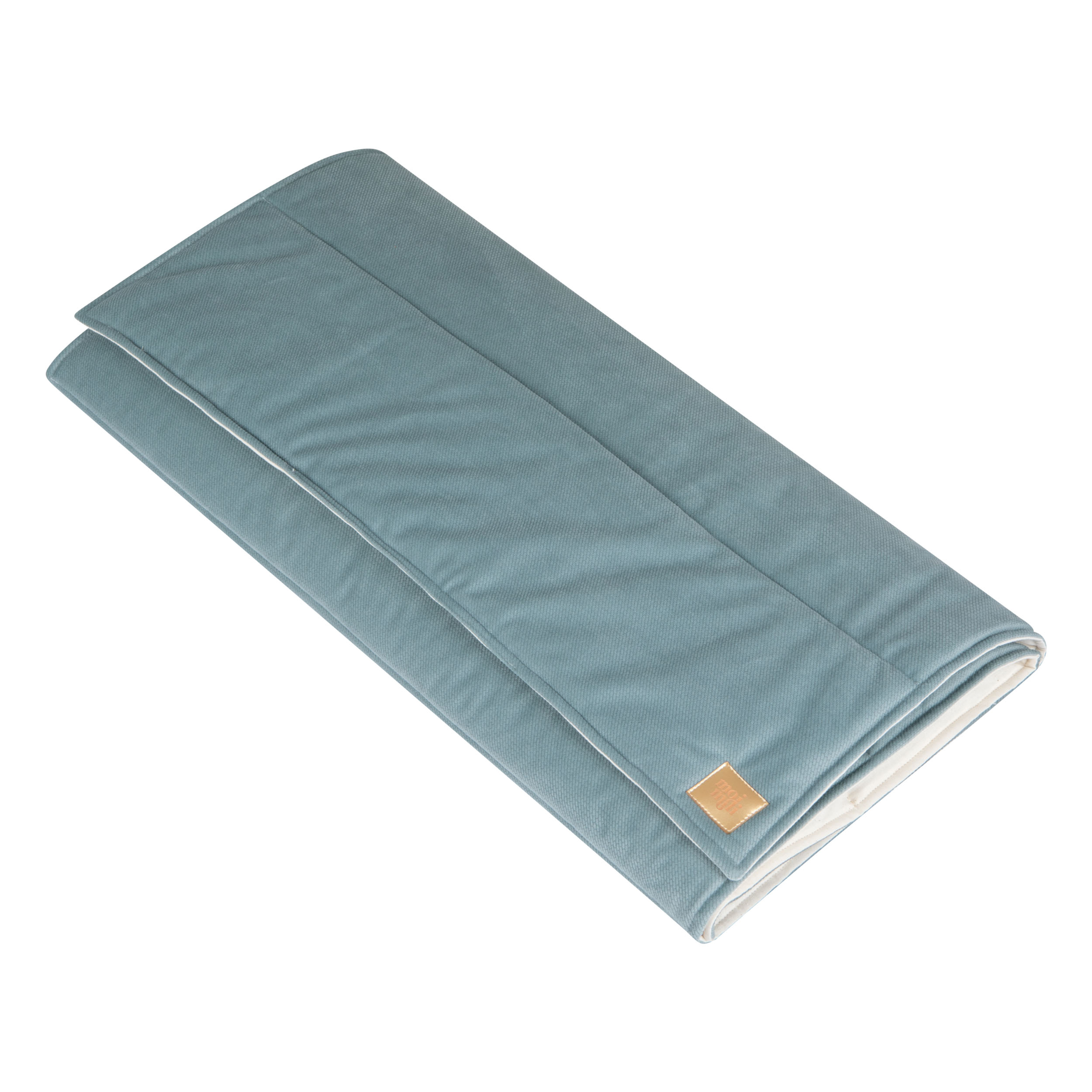 Quilted corduroy/cotton/velvet bedspread 180 x 100 cm dusty blue