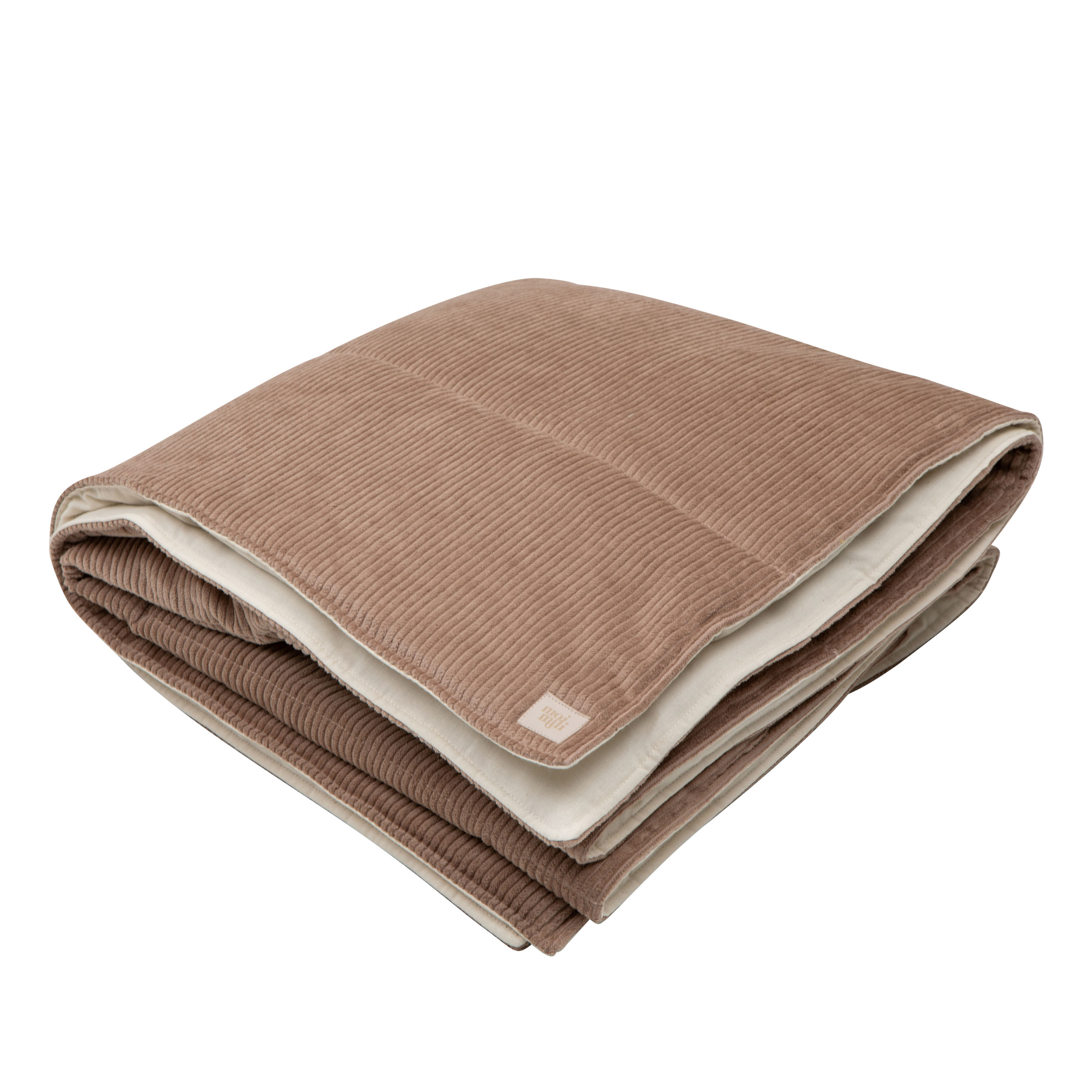 Quilted corduroy/cotton/velvet bedspread 160 x 70 cm mint - Image 2