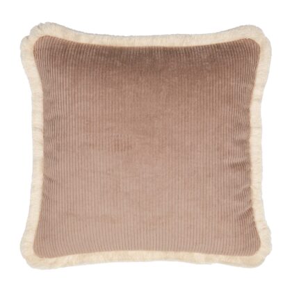 Quilted Velvet pillowcase with fringe "Latte"