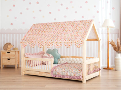 Small  Roof for House Bed Canopy– up to 130 × 170 cm (fits beds up to 160 × 80 cm).
