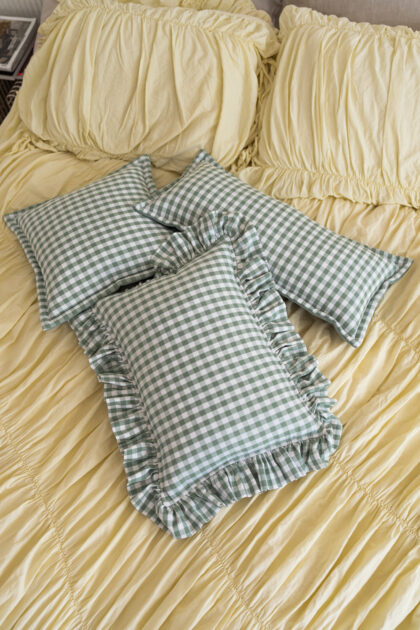 Bolster Pillow "Sage Check"